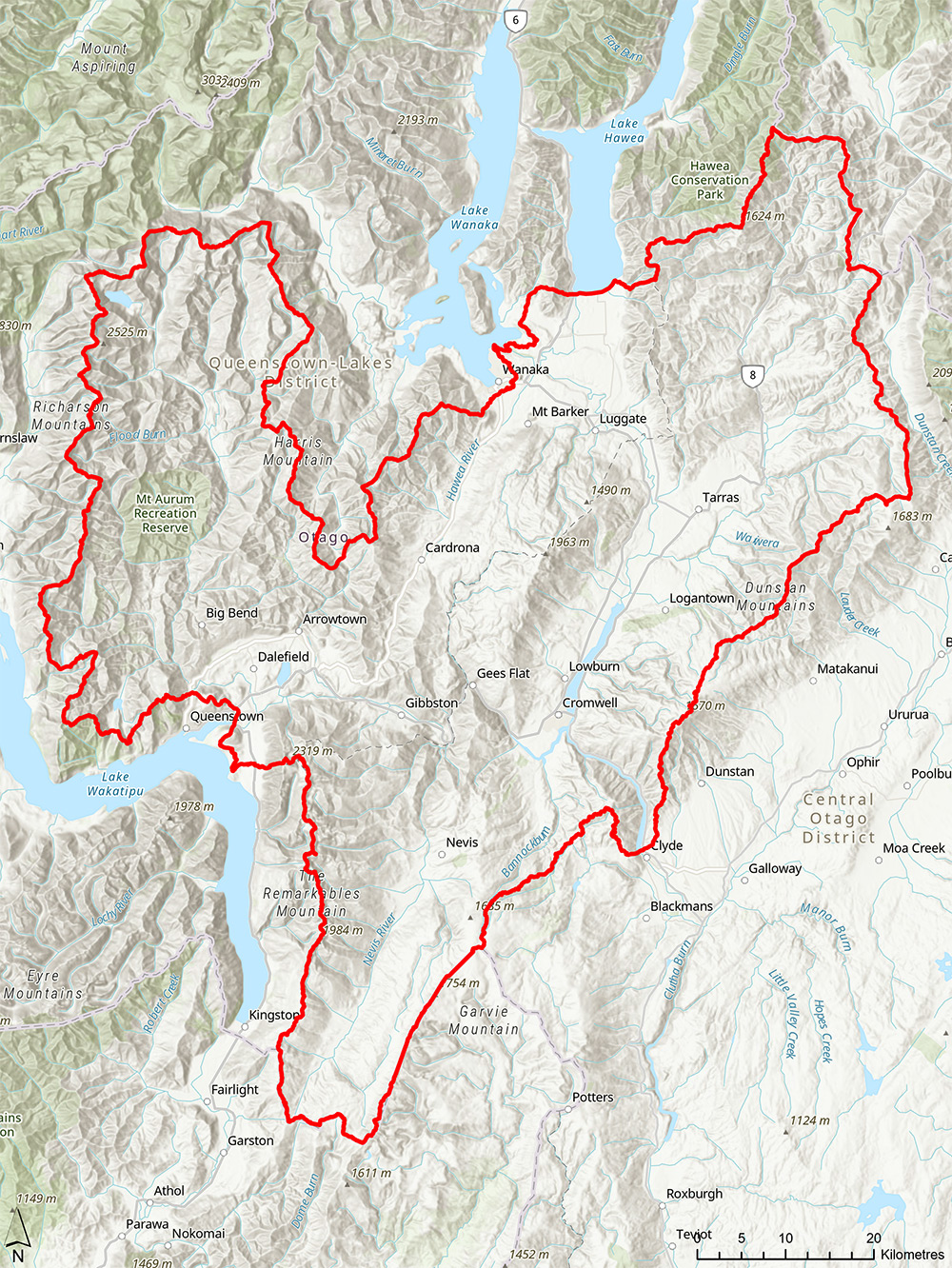 Dunstan rohe map boundaries.