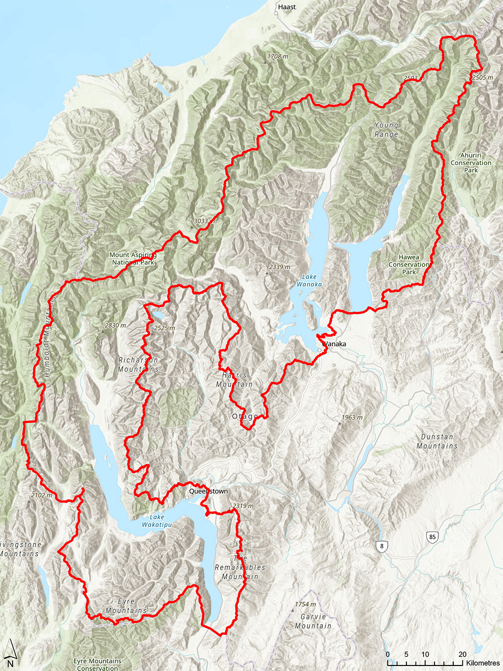 Upper Lakes rohe map