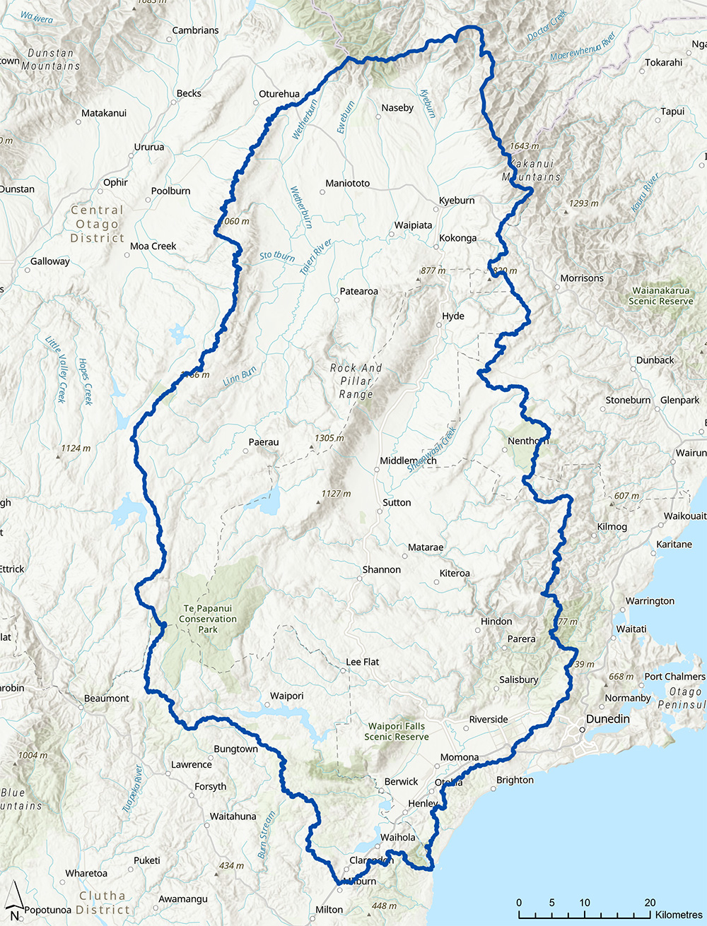 Map of the Taieri Freshwater Management Unit