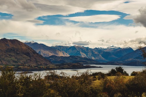 Lake Wanaka from Mt Iron, Otago, New Zealand.