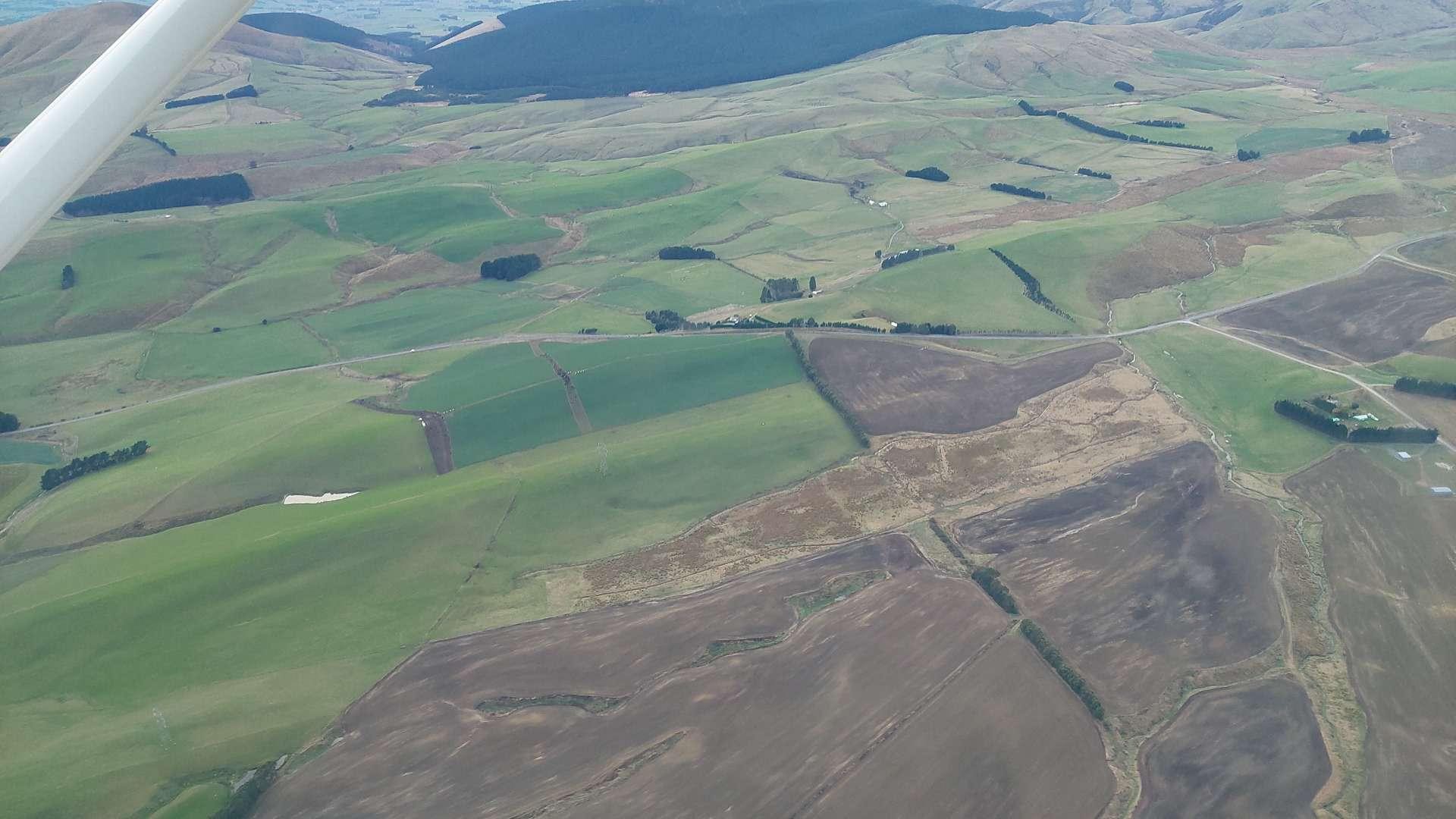 Aerial view farms rural flyover 2022