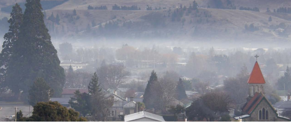 Smoky winter landscape