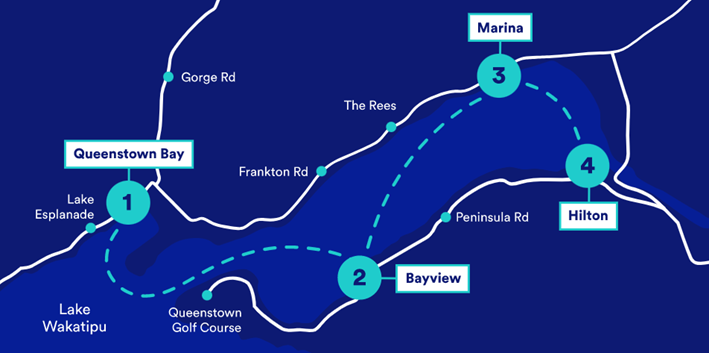 Map of ferry service - Queenstown