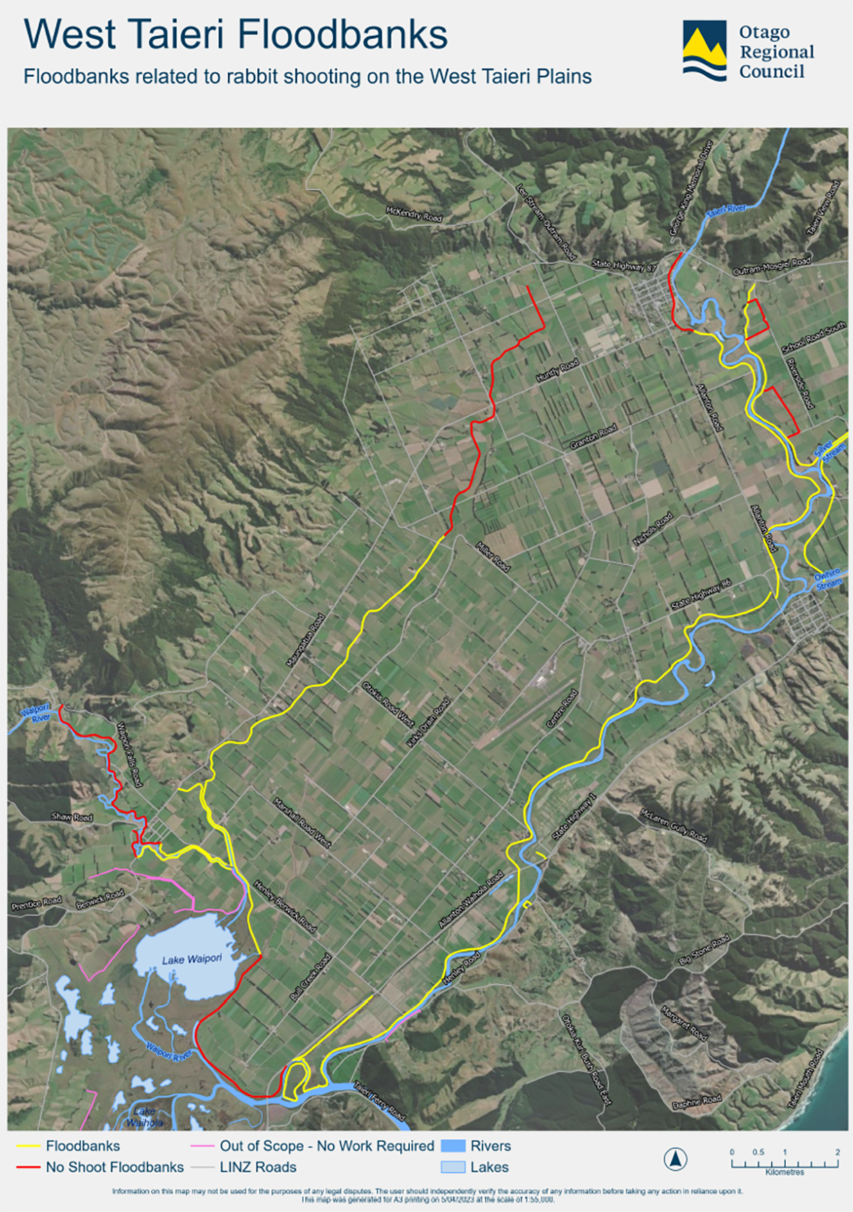 West Taieri rabbit shoot map