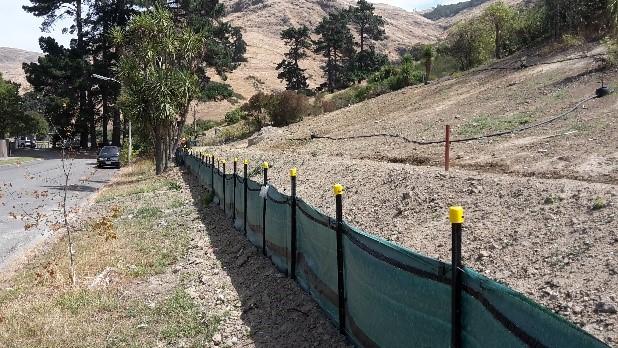 Well maintained silt fencing. Photo Environment Canterbury