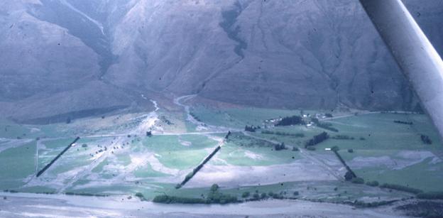 Alluvial fan activity near Flaxmill Creek, Makarora East