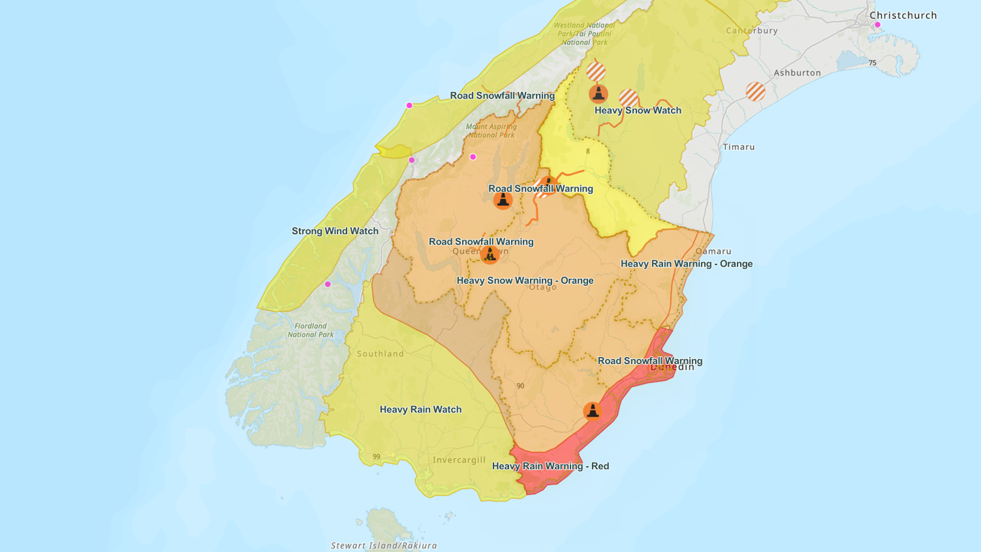 Situation Map Otago 5 July 2026 430Pm