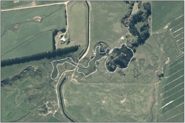 Aerial View of Clachanburn Marsh  (March 2005)