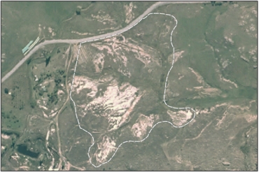 Aerial view of Chapman Road Inland Saline Wetland (March 2005)