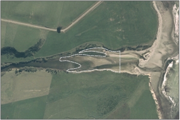 Aerial view of Waianakarua River Estuary Swamp (March 2005)