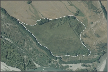 Aerial View of Shotover River Confluence Swamp (February 2006)