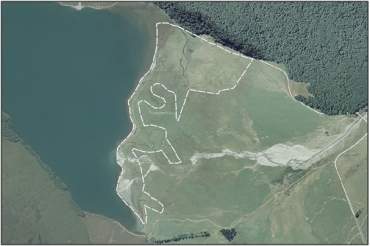 Aerial view of Diamond Lake Wetland (February 2006)