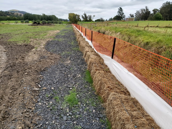 well-maintained silt fencing
