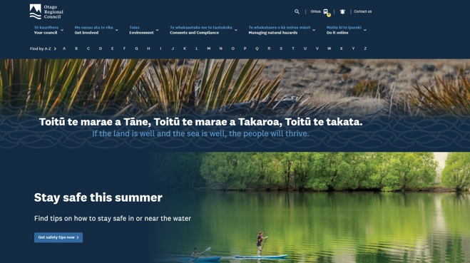 A screenshot of the ORC website home page