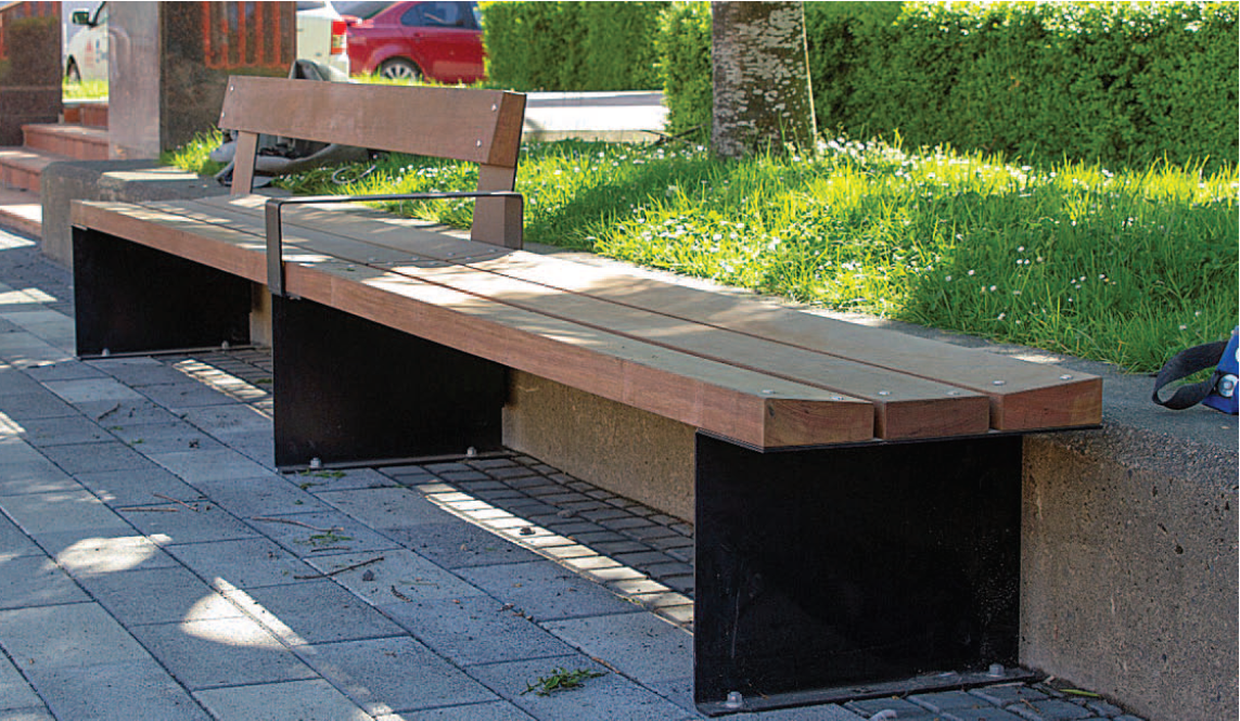 Street furniture outside Police Station.