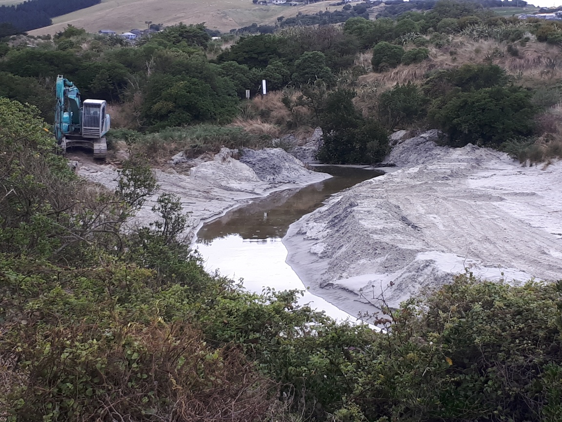 The widened channel at Tomahawk on Friday morning, 17 April