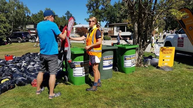 ORC Environmental Officer and Check Clean Dry Advocate Mandy Dalziel encouraging people to Check, Clean, Dry at the Motatapu marathon last summer.