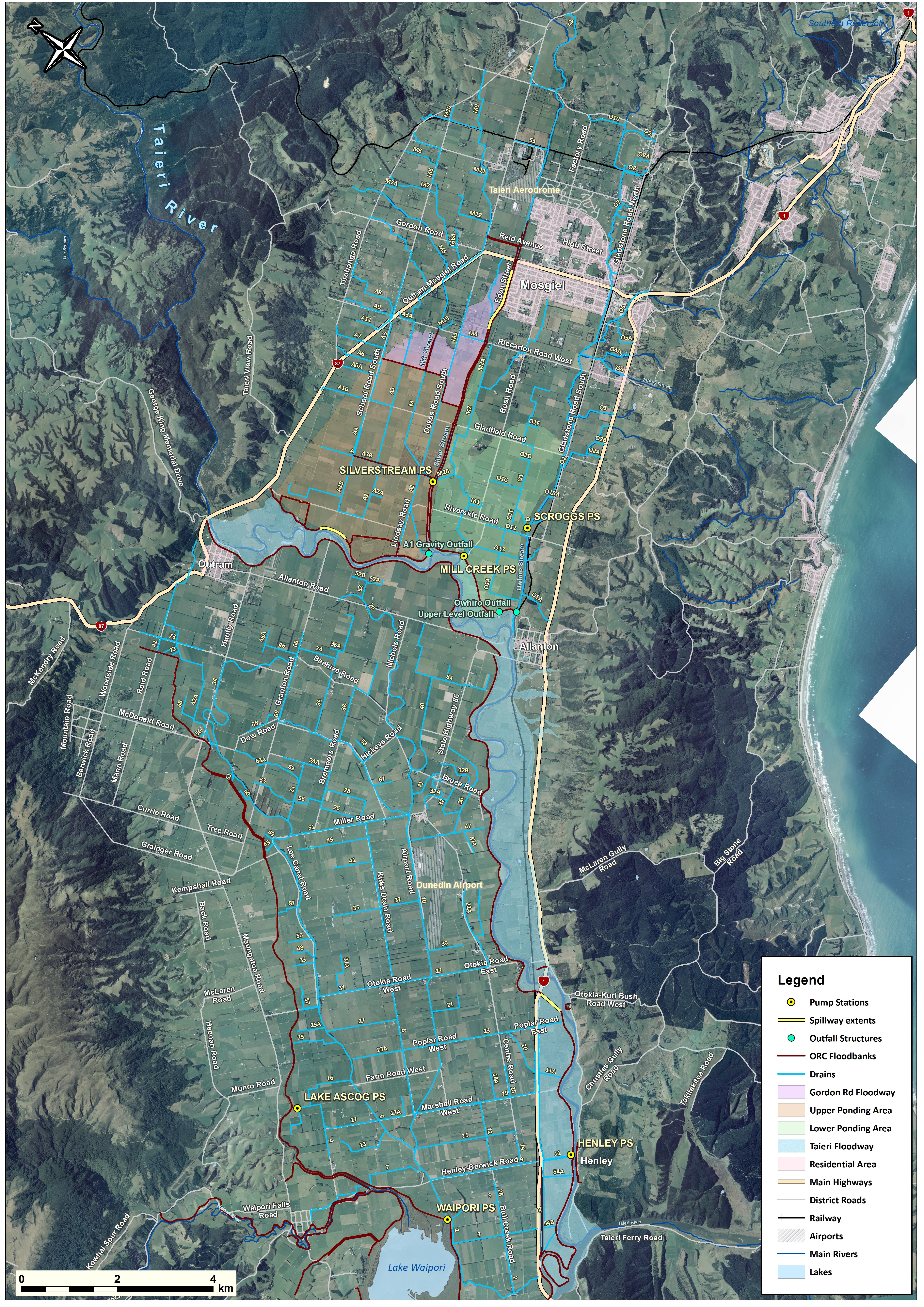 Rabbit Control in Lower Taieri River Floodbank  - A map of the operation area