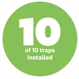 10 out of 10 traps installed