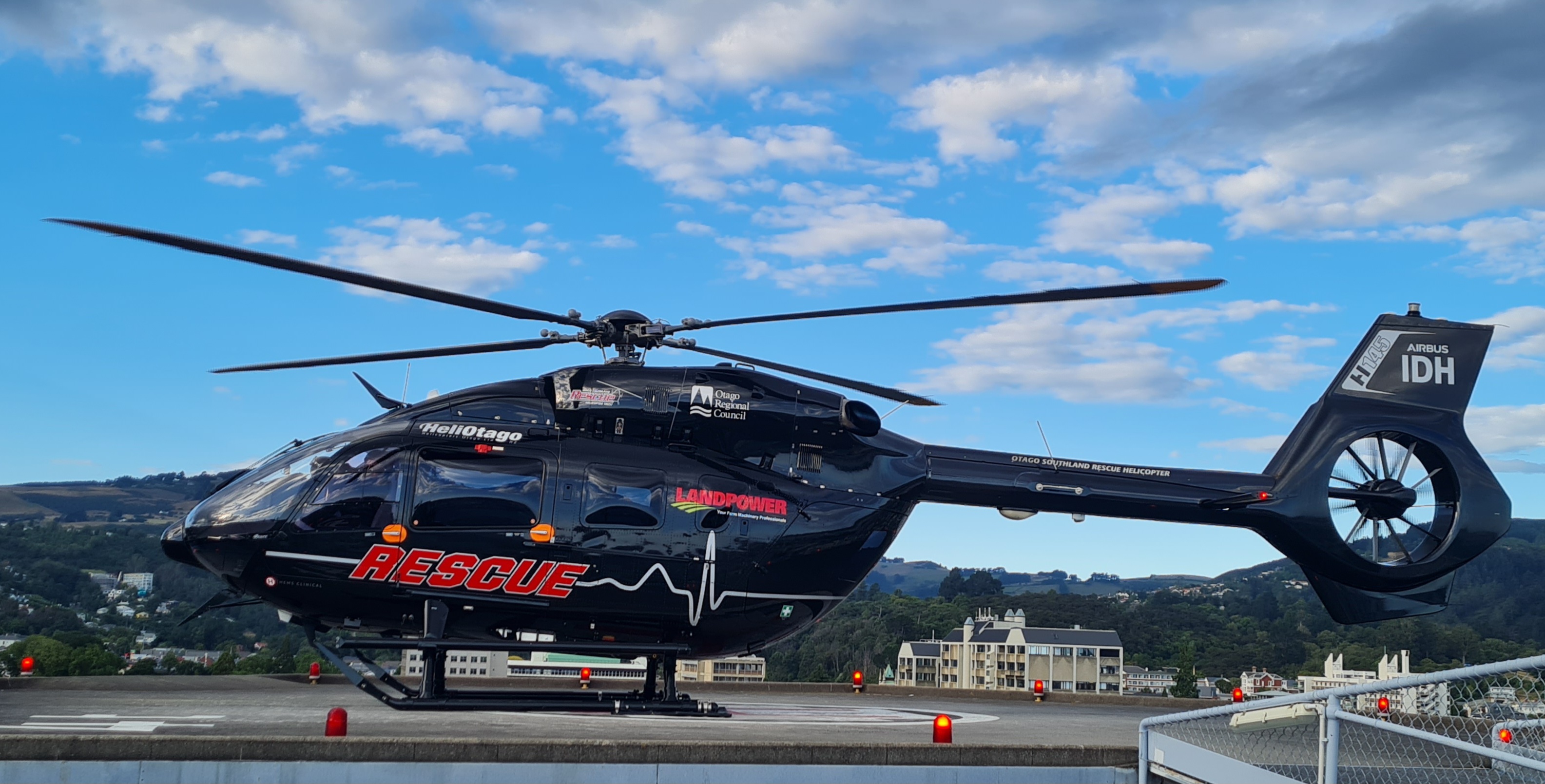 Otago Southland Rescue Helicopter With Logos ORC Landpower IDH