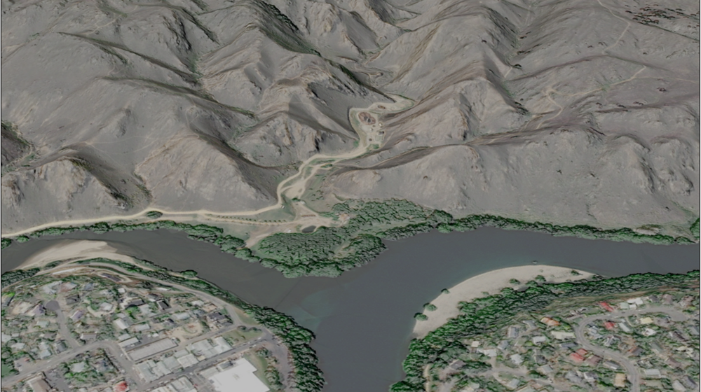 Earlier Lidar Imagery, Looking East At The Confluence Of The Manuherikia And Clutha River At Alexandra