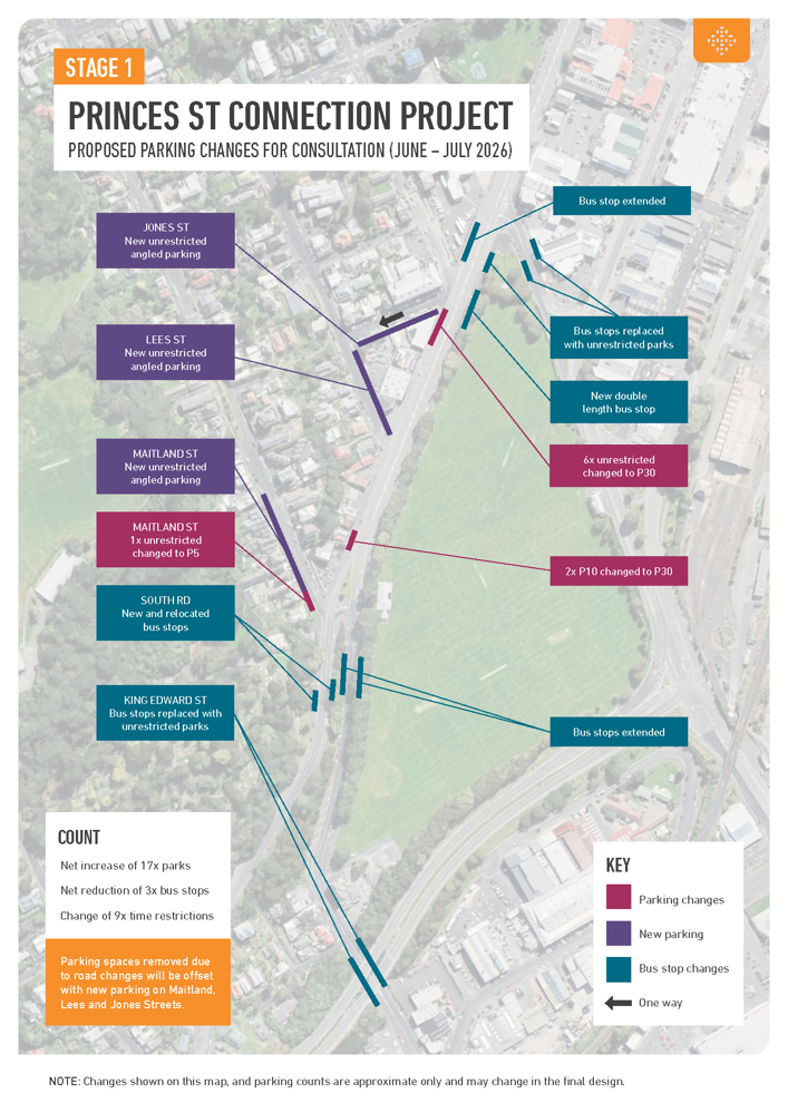 PRINCES ST CONNECTION PROJECT parking map