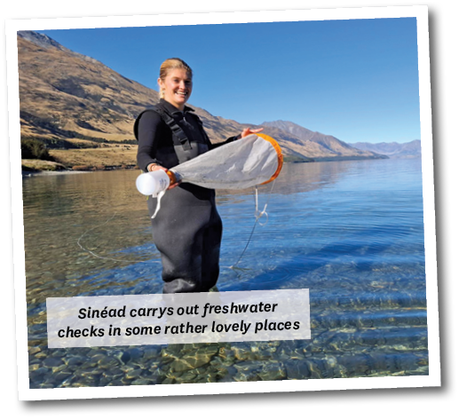 Sinéad carrys out freshwater checks in some rather lovely places