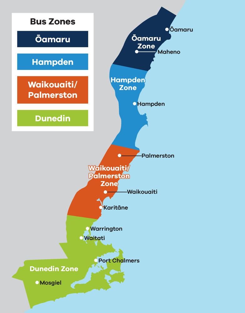 PT Dunedin Zone Map September 2026 260923