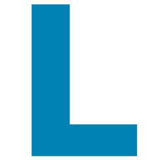 a blue letter L