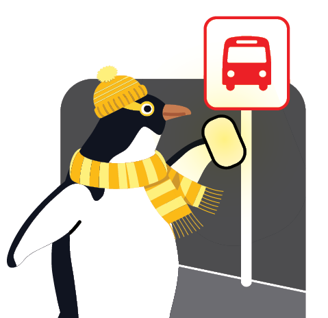 Catching the bus in winter