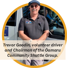 Trevor Goodin, Volunteer Driver And Chairman Of The Ōamaru Community Shuttle Group