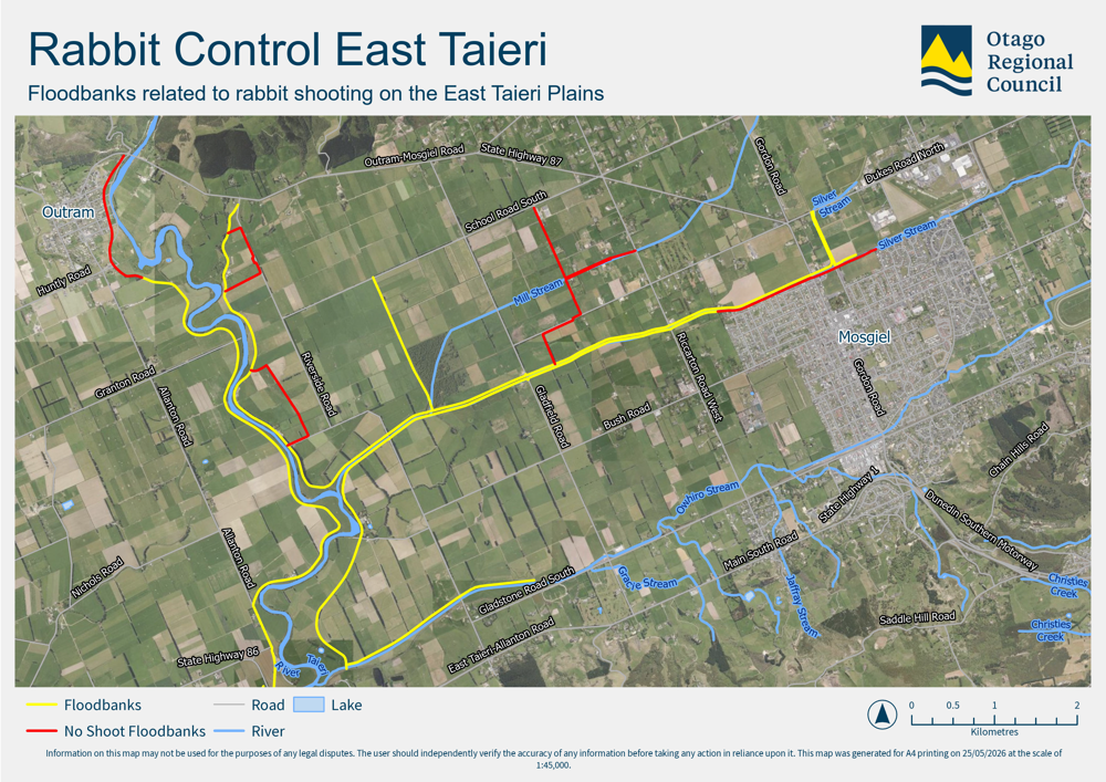 Map Rabbit Control East Taieri October 2026