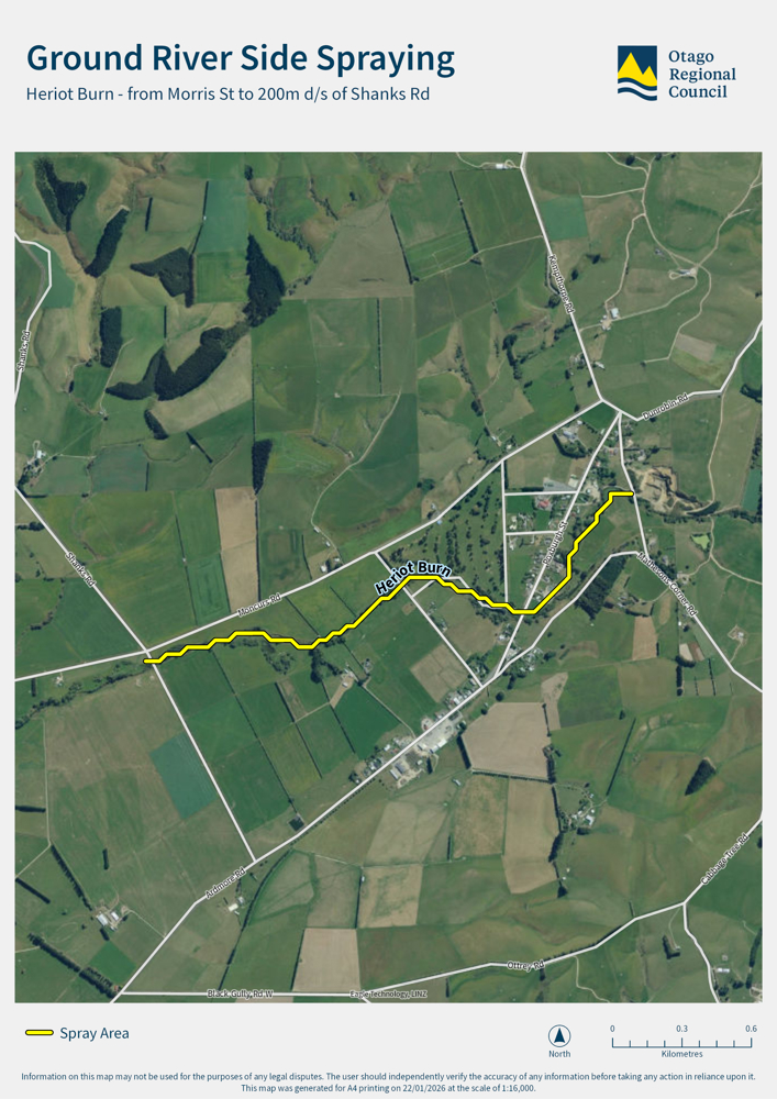 Ground river side spraying heriot burn - from morris st to shanks rd