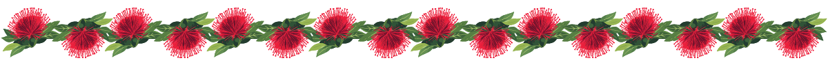 a row of red flowers with green leaves on a white background